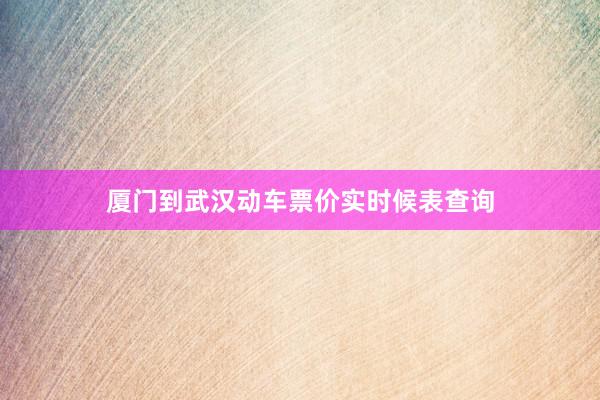 厦门到武汉动车票价实时候表查询